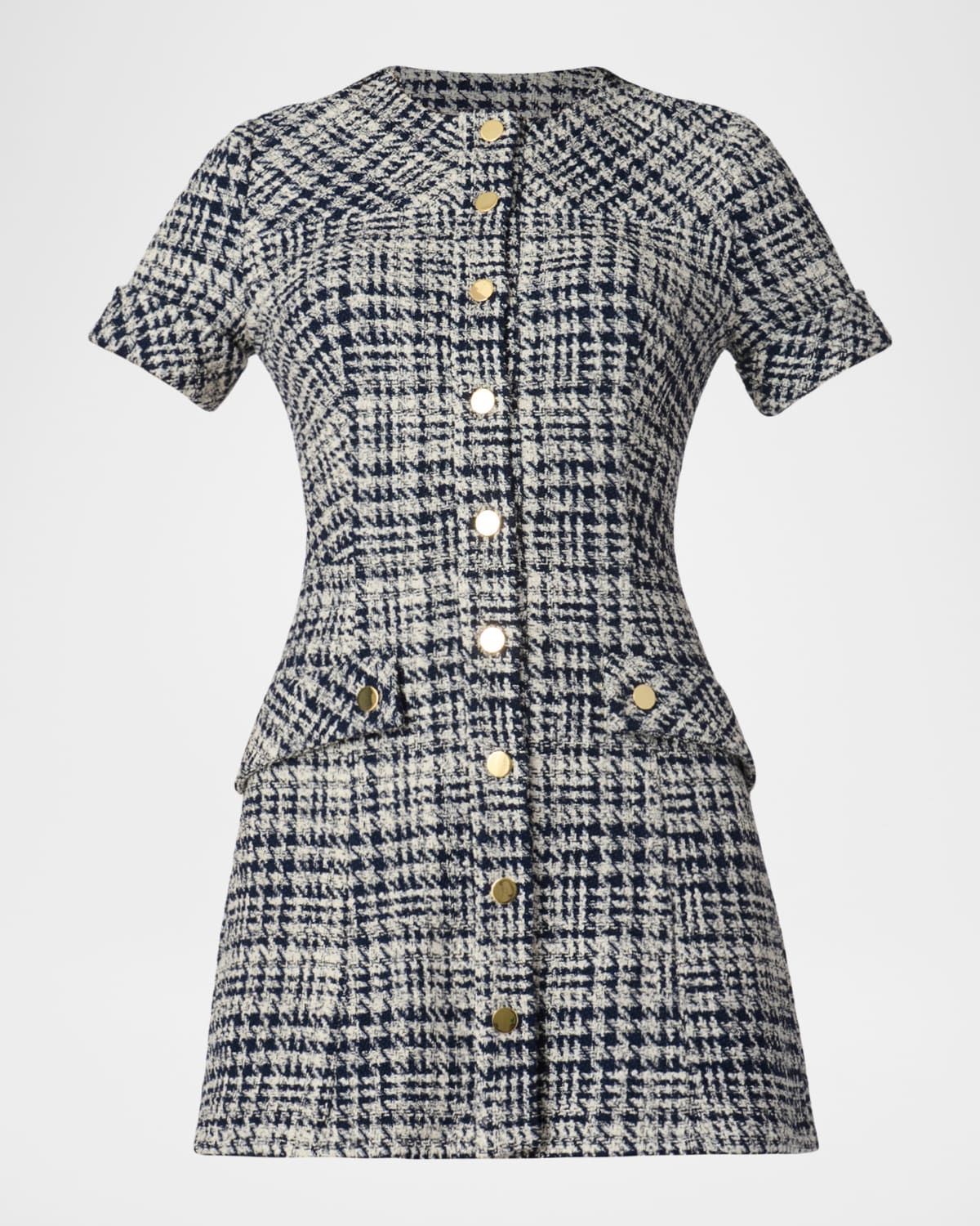 Haisley Houndstooth Tweed Mini Dress
