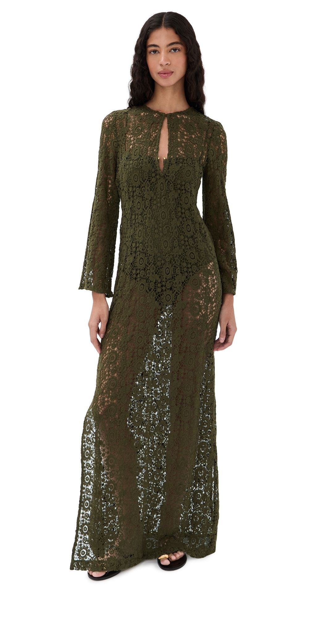 Nili Lotan Della Dress Army Green XS