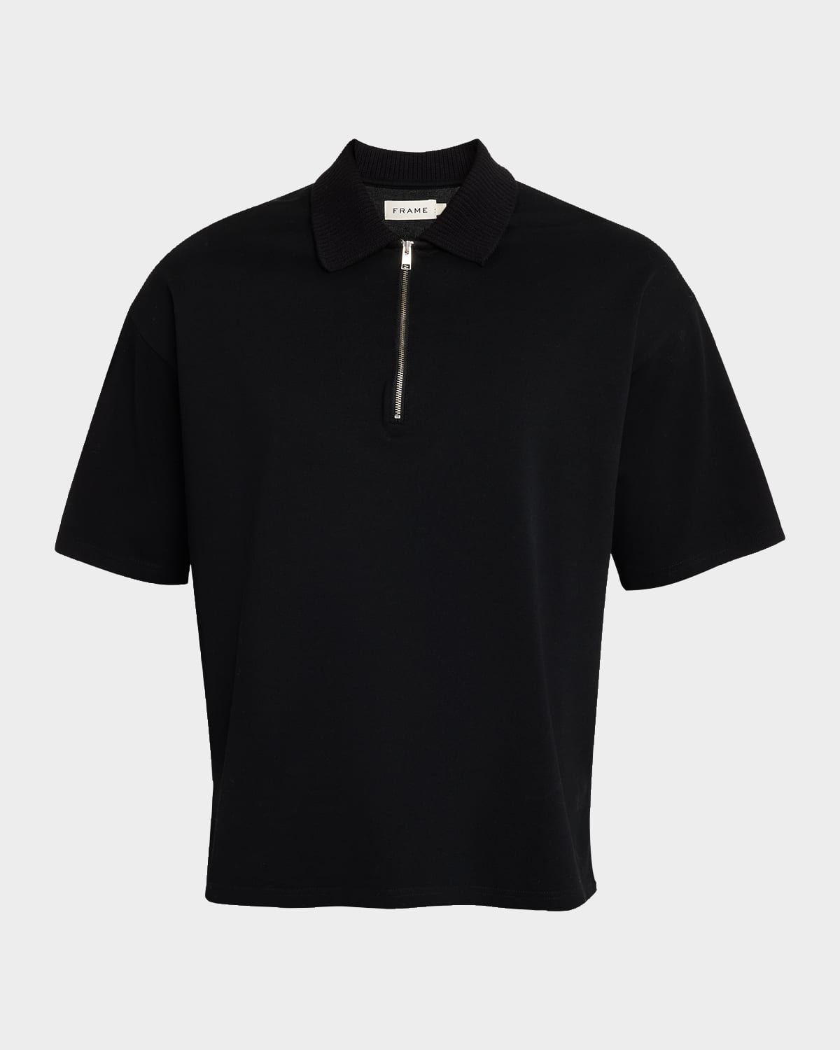 Men & apos;s Cotton Half-Zip Polo Shirt