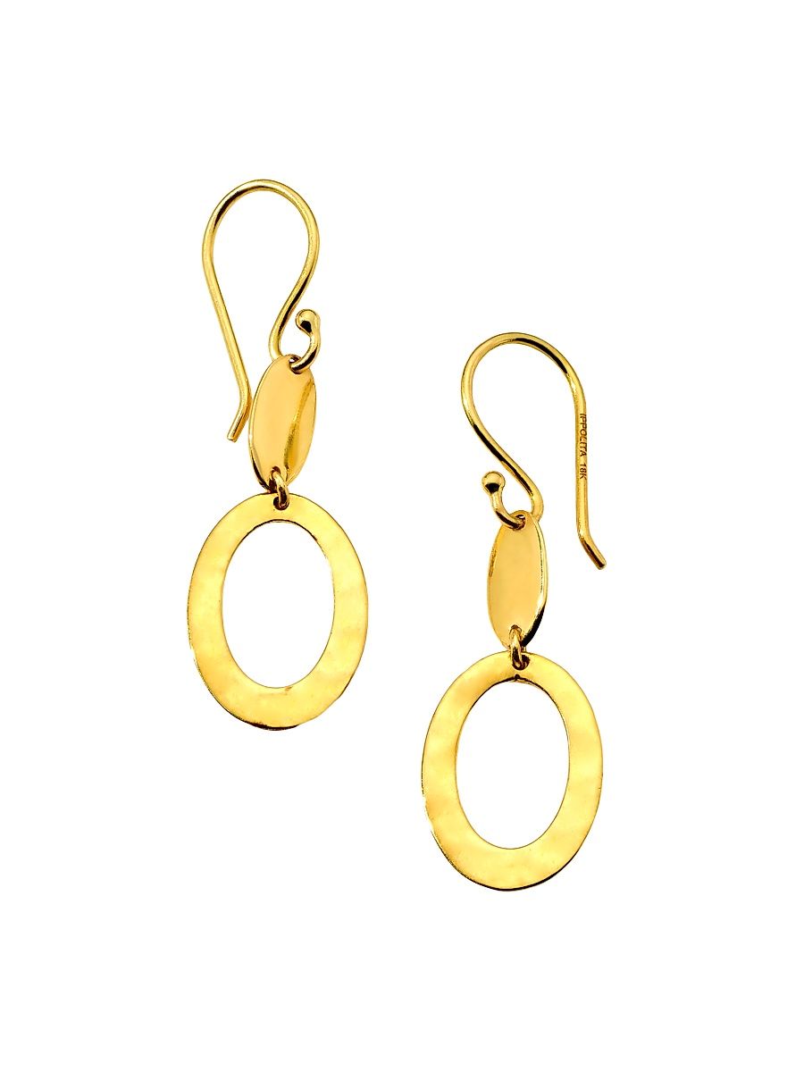Women's Classico 18K Yellow Gold Mixed Texture Drop Earrings - Yellow Gold