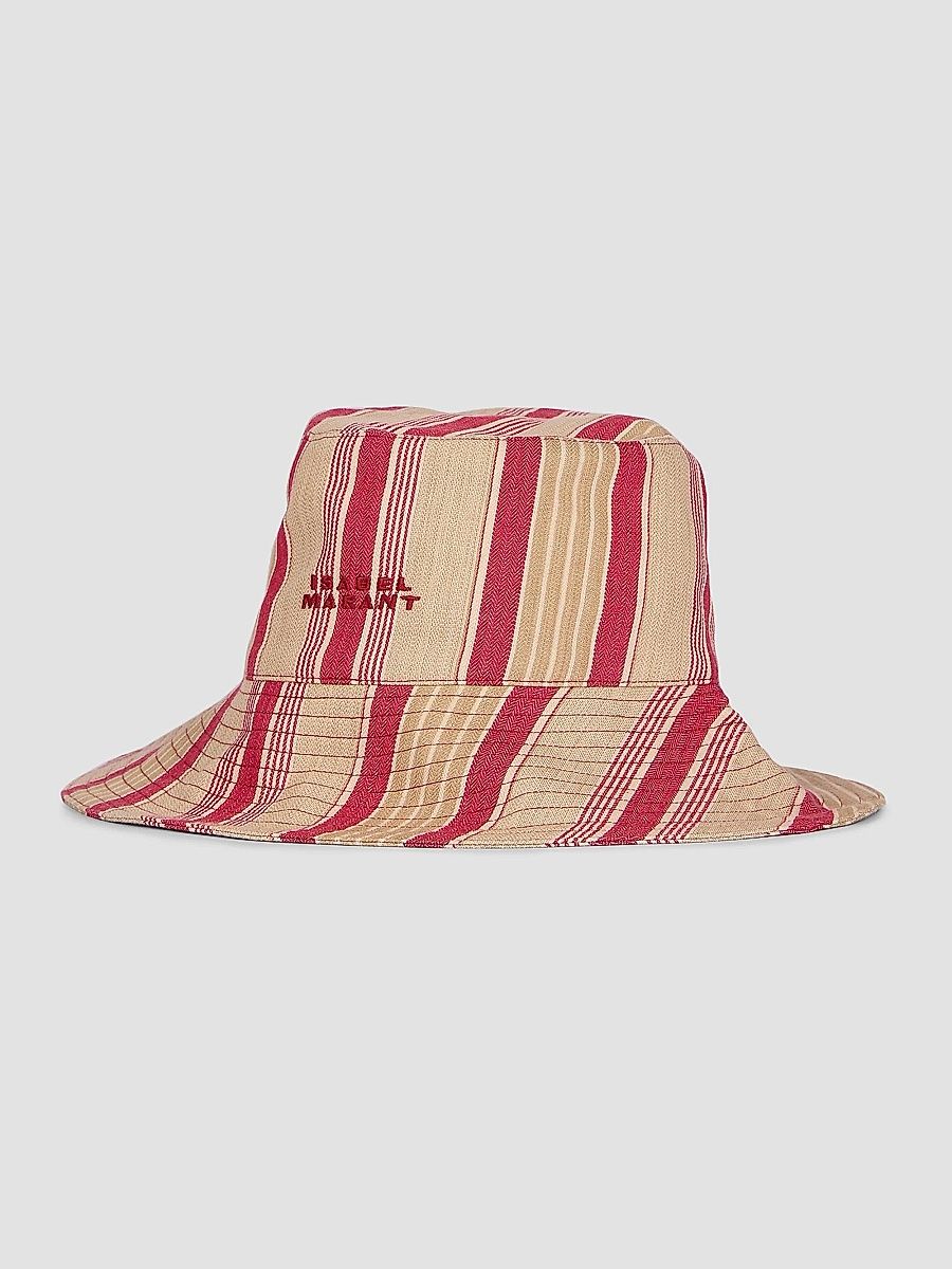 Isabel Marant Women's Shaelyn Herringbone Cotton Bucket Hat - Red - Size Medium