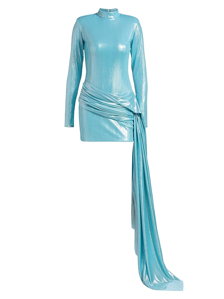 Women's Cecilia Sash-Detail Minidress - Light Blue - Size Medium