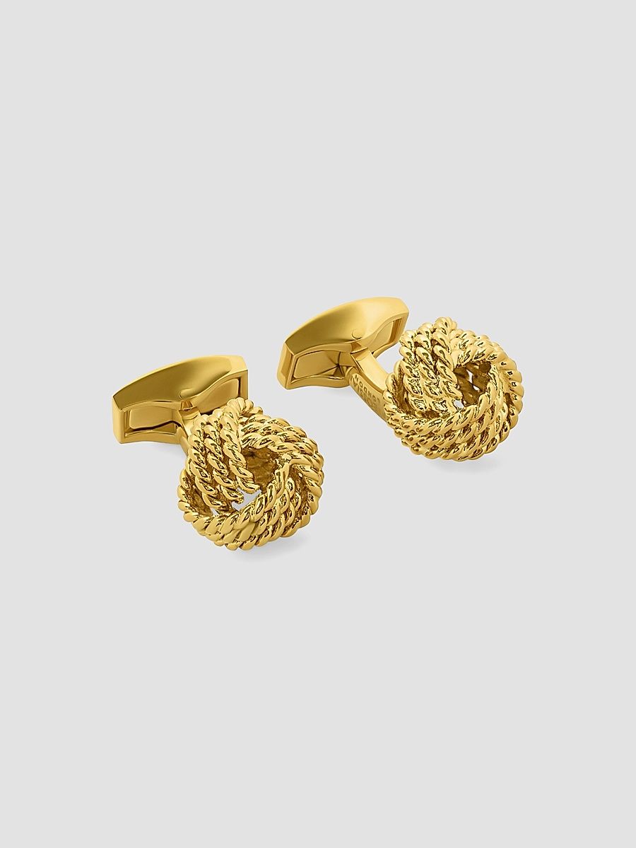 Tateossian Men's Braided Knot 18K-Gold-Plated Cufflinks - Gold