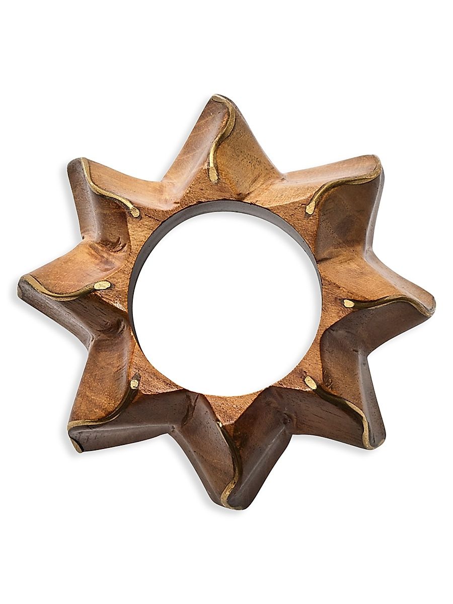 Twist Wooden Napkin Ring - Brown Gold