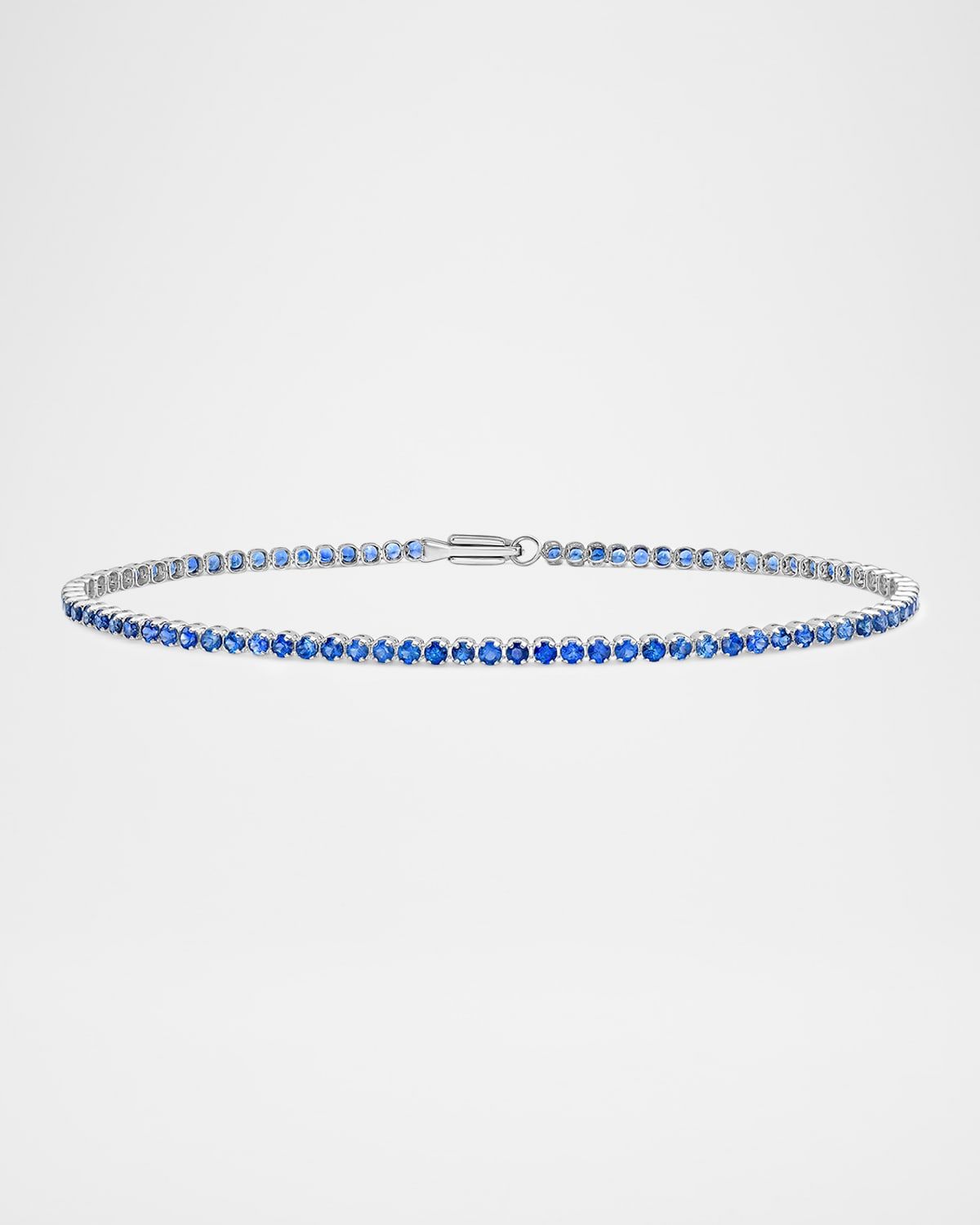 18K White Gold Blue Sapphire Bracelet