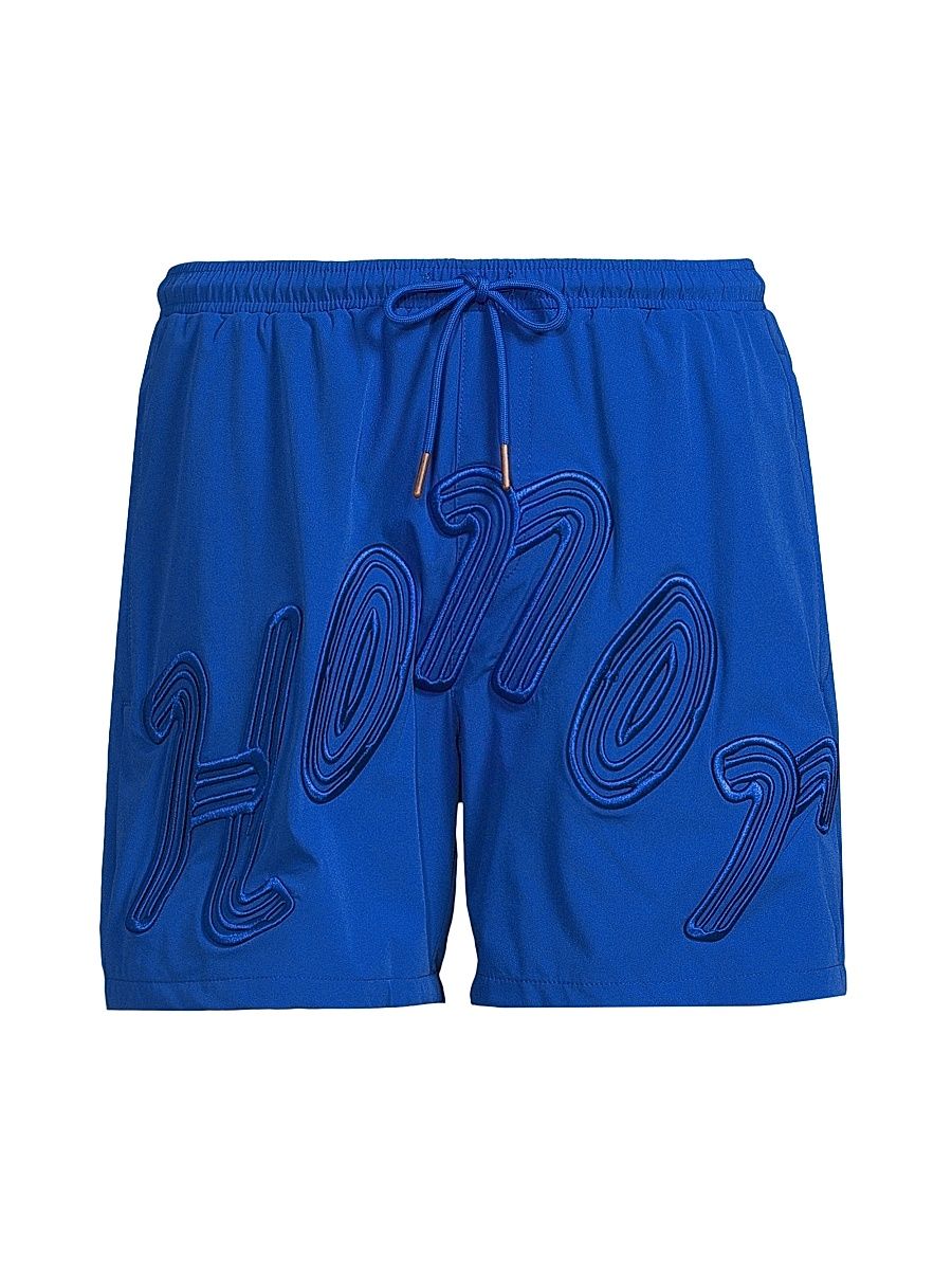 Men's Stretch-Nylon Swim Trunks - Blue - Size XL