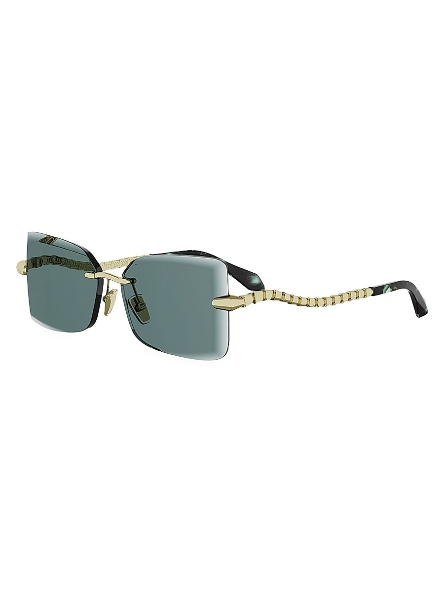 Women's Serpenti Viper 59MM Butterfly Sunglasses - Gold Green