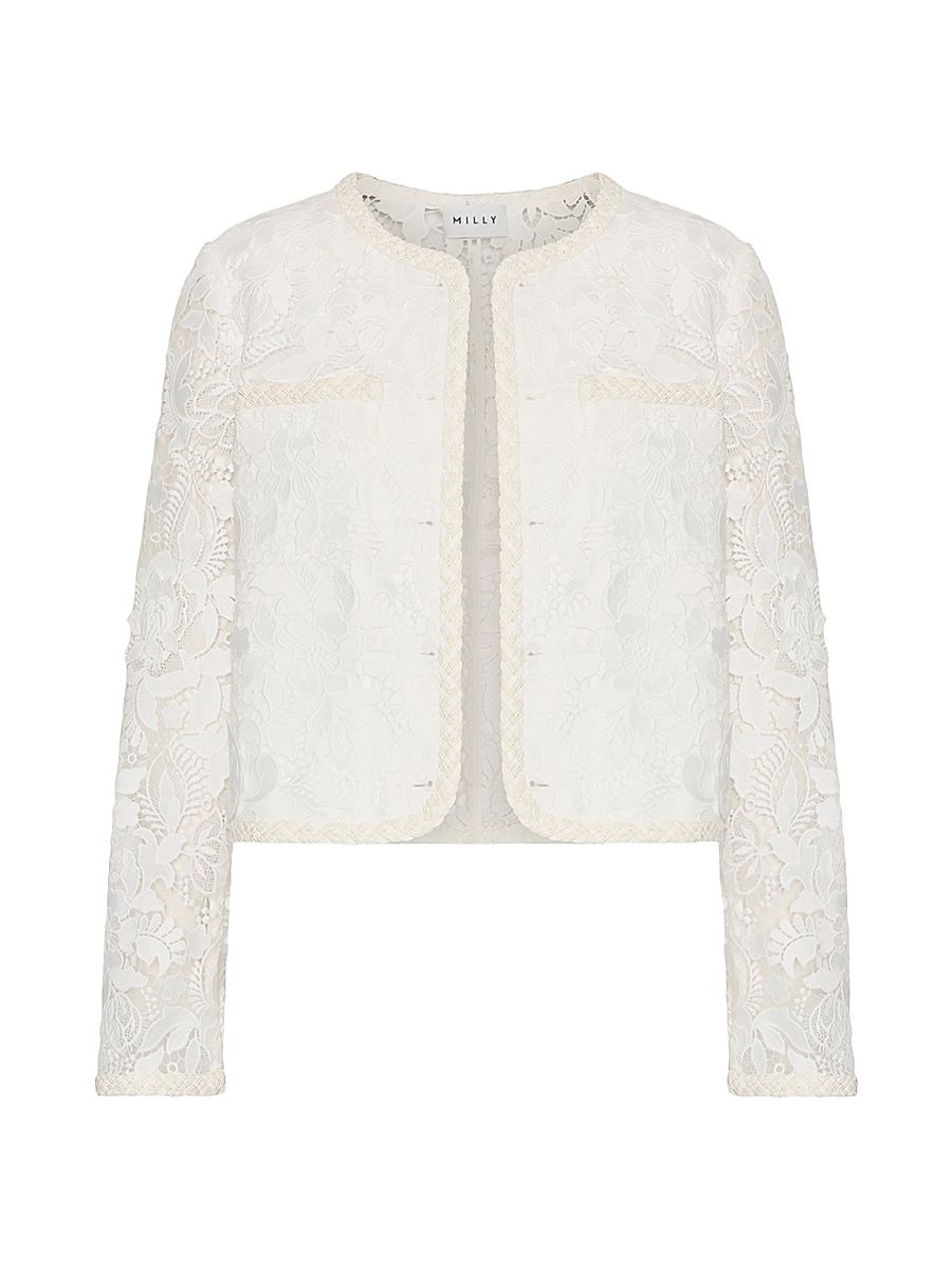 Women's Garden Lace Jacket - White - Size 8