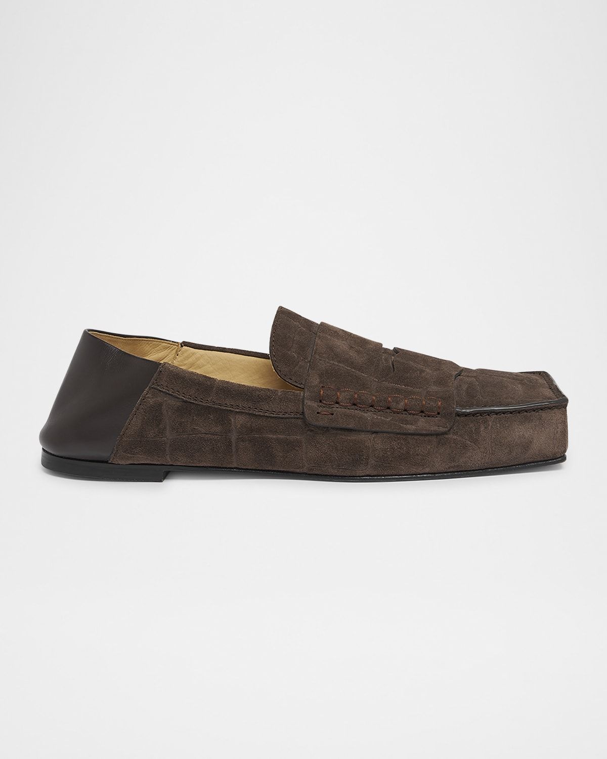 Men & apos;s Les Mocassins Carre Suede Penny Loafers