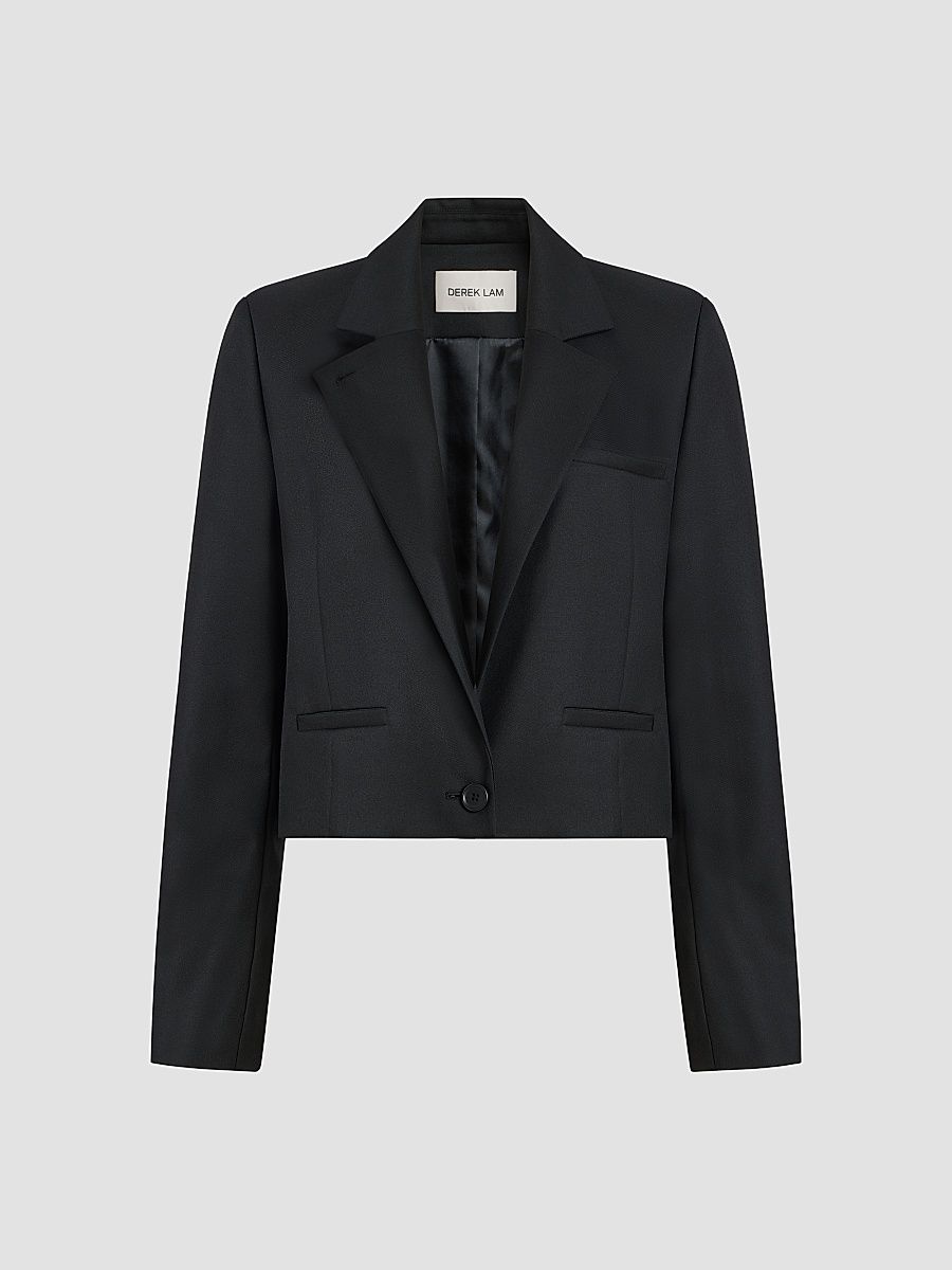 Women's Mona Essential Cropped Blazer - Black - Size 8