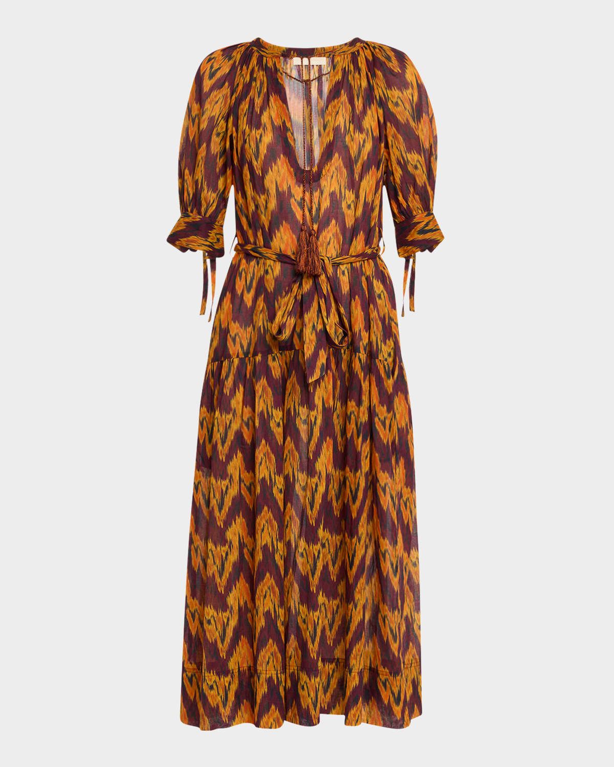 Selena Puff-Sleeve Maxi Dress Coverup