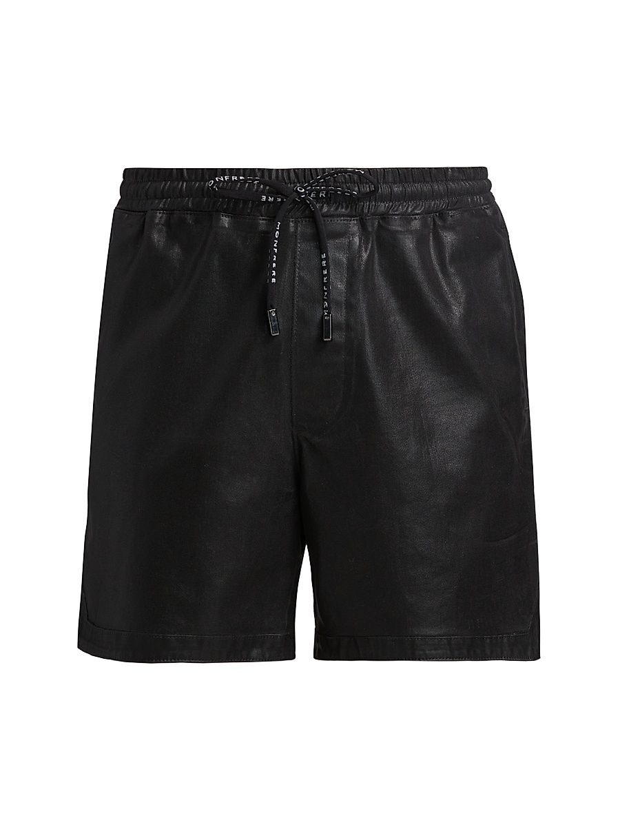 Men's West Slim-Fit Drawstring Shorts - Coated Noir - Size XXL