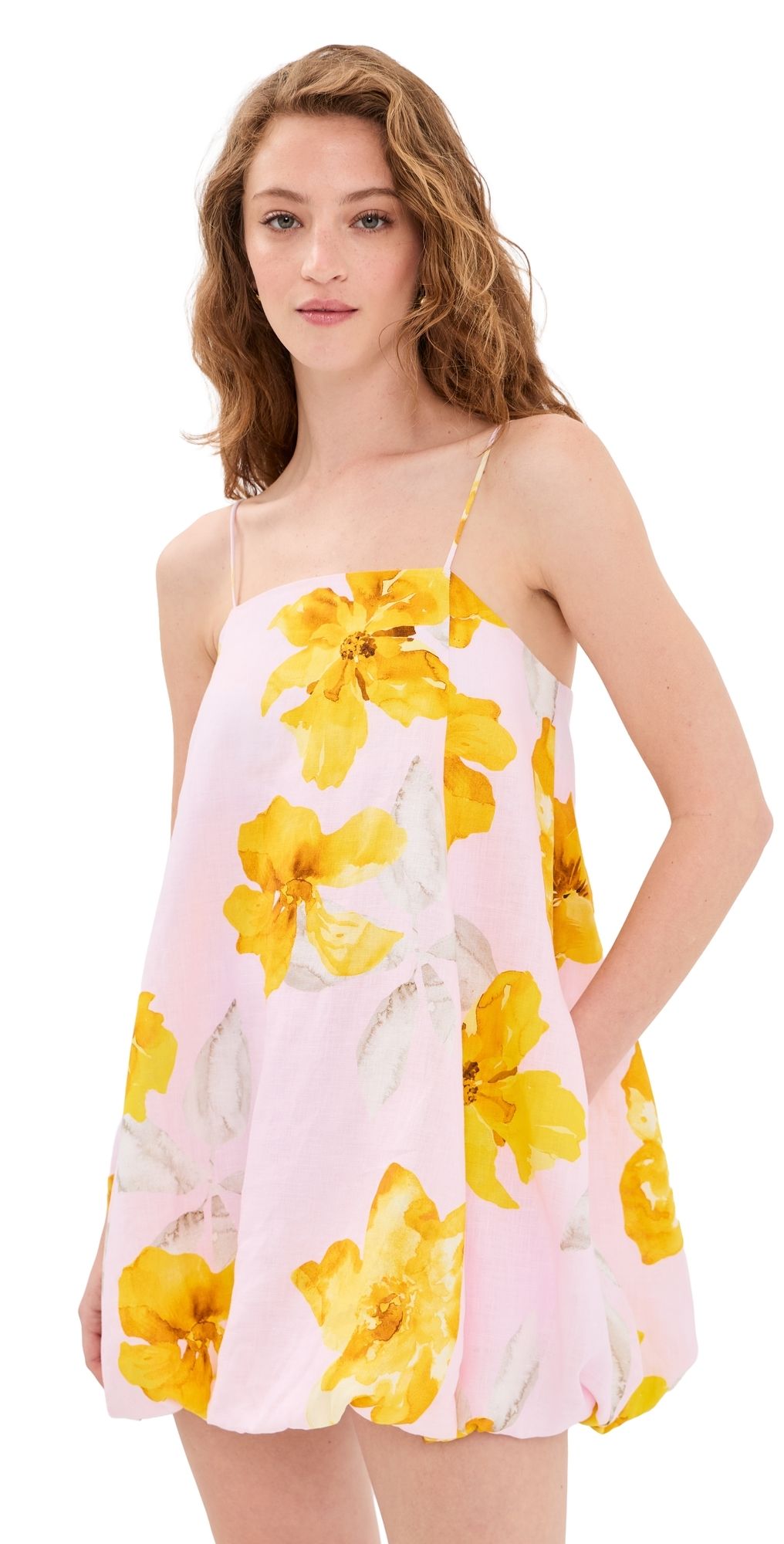 Kivari Francine Bubble Mini Dress Pink Yellow 6