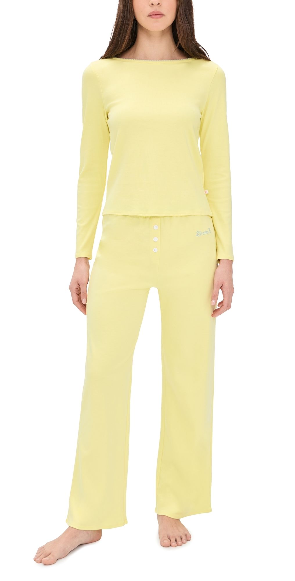 Cozyland by Morgan Lane Cozy Brunch Pajama Set Sunshine Yellow P