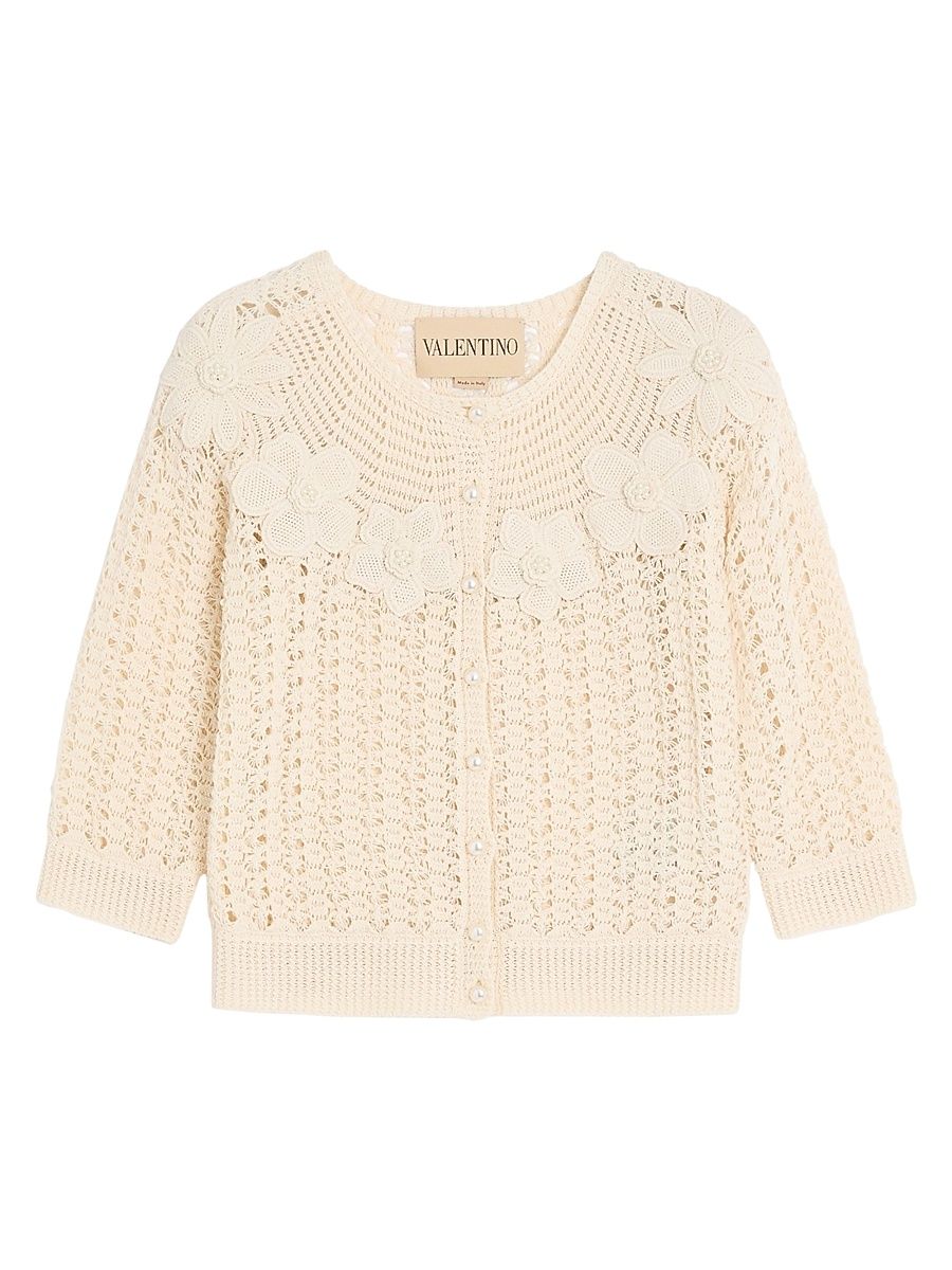 Women's Embroidered Cardigan - Birch - Size Large