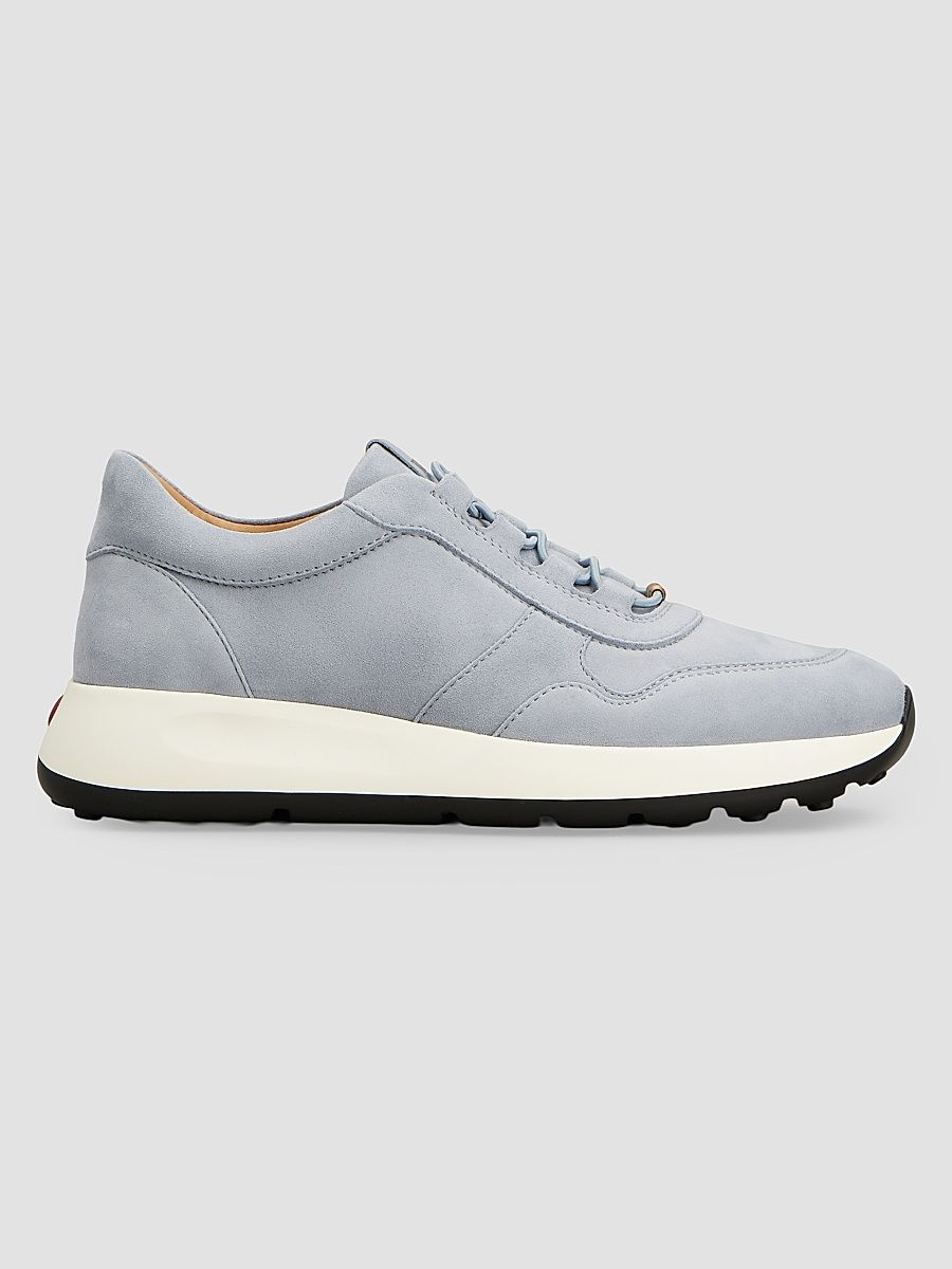 Women's Suede Low-Top Sneakers - Cielo Scuro Nuvola - Size 10.5