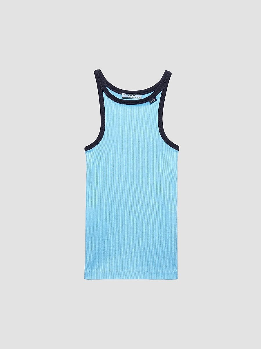 Women's Ribbed Knit Tank Top - Blue - Size 8
