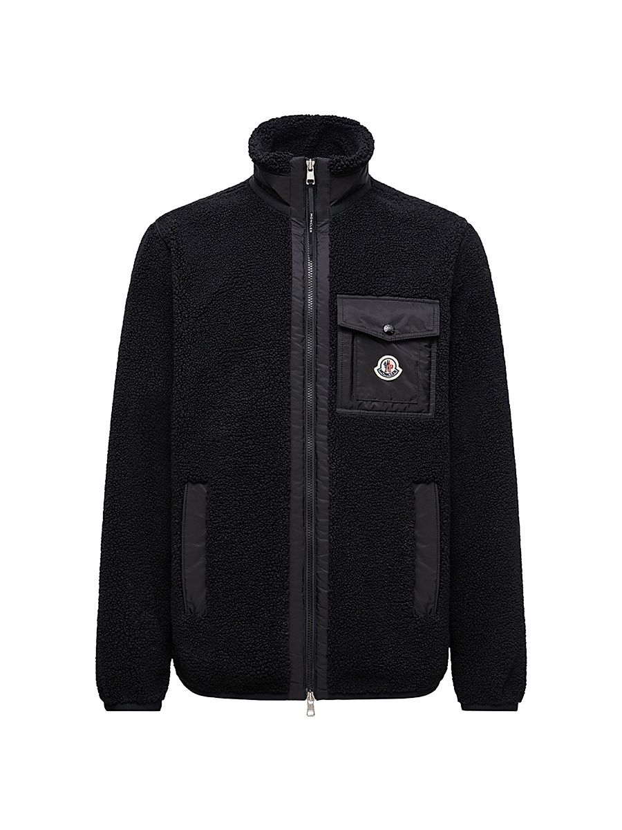 Men's Zip-Up Sweatshirt in Teddy - Black - Size Medium