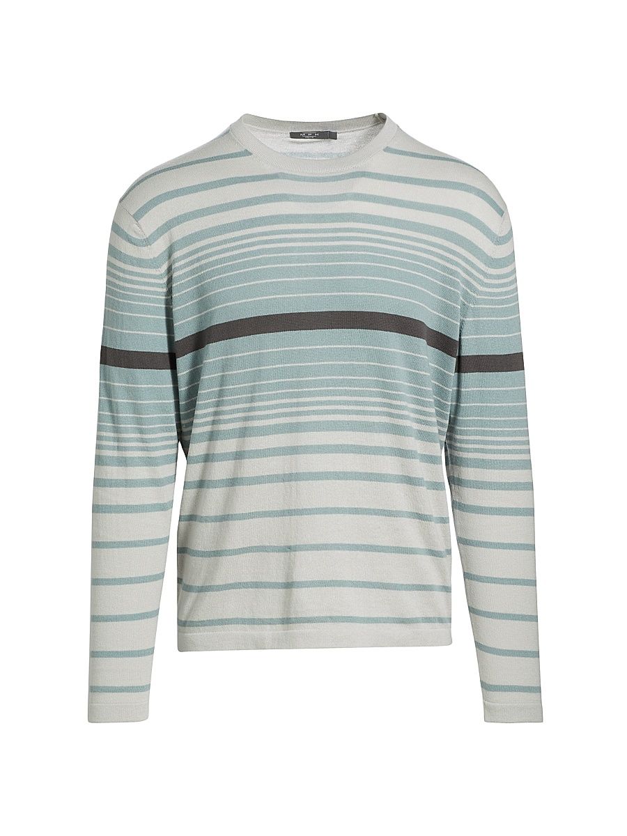 Men's Striped Crewneck Sweater - Aqua Beige - Size XXXL