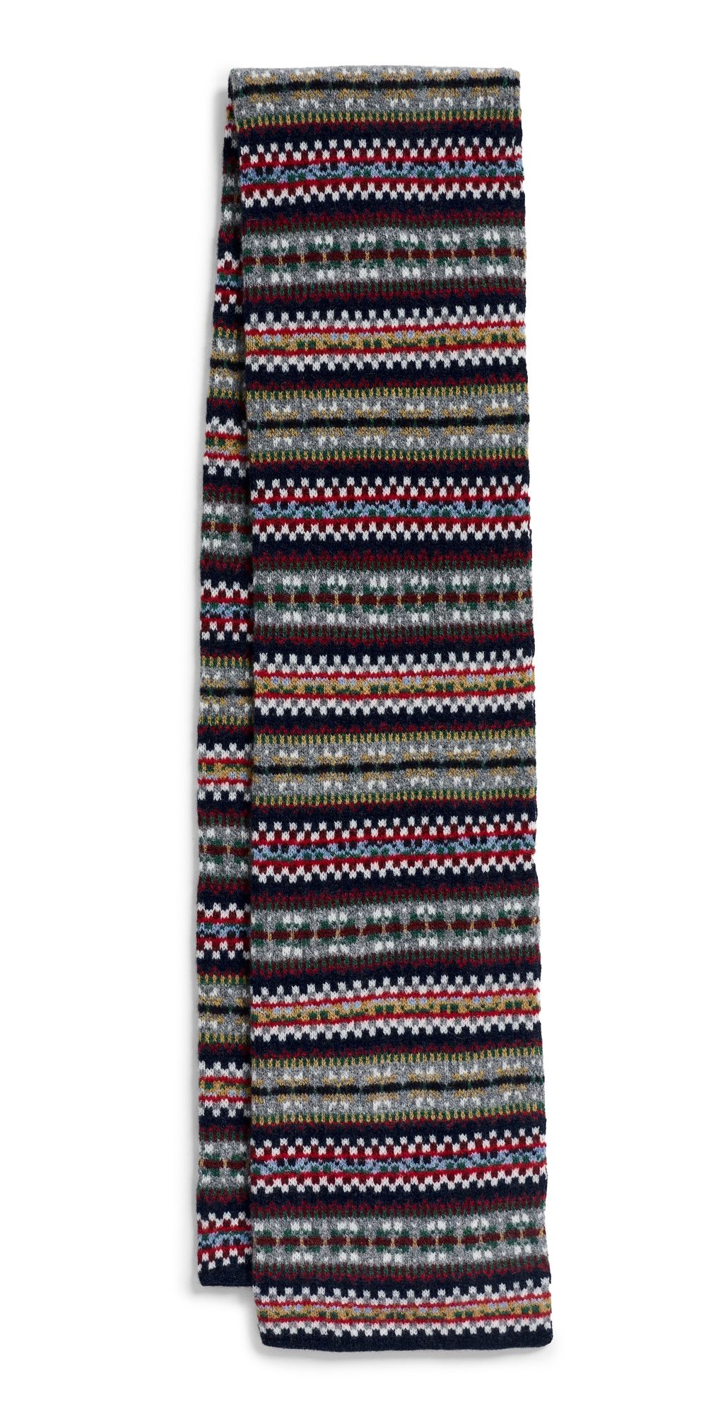 Barbour Scotland Fair Isle Knitted Scarf Navy One Size