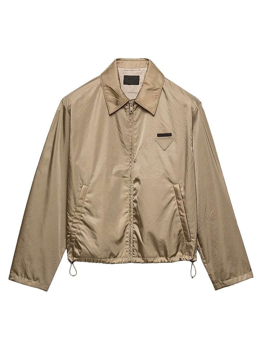 Men's Re-Nylon Blouson Zipper Jacket - Beige Khaki - Size Large