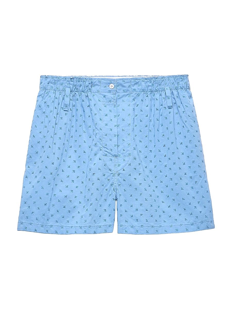 Women's Eyelet Lace Bermudas - Blue - Size 6