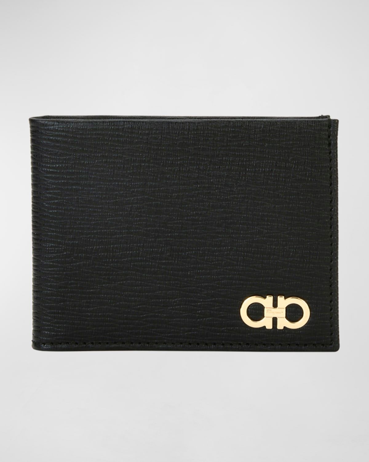 Men & apos;s Revival Gancini Bi-Fold Leather Wallet with Window, Black