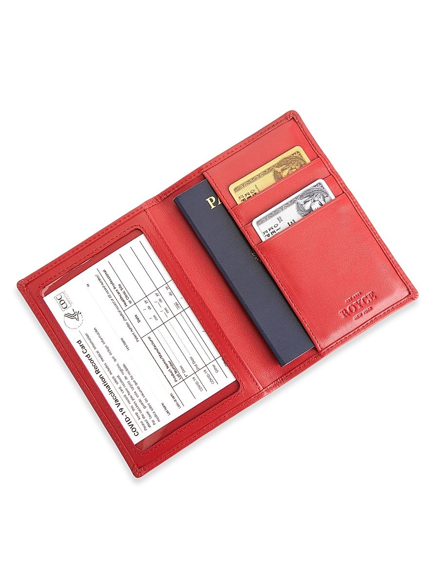 Royce New York Vaccine Card & Passport Wallet - Red
