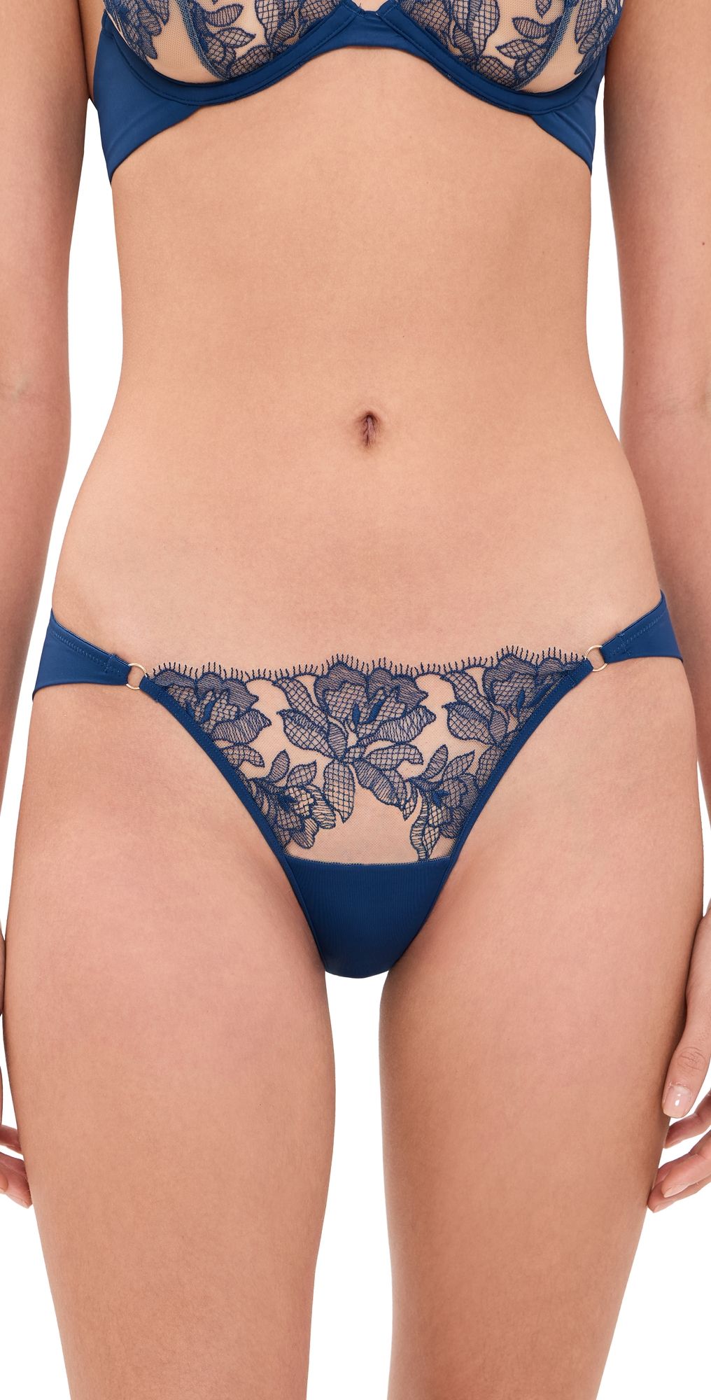 Bluebella Avery Floral Embroidered Panties Navy Peony/Sheer XL