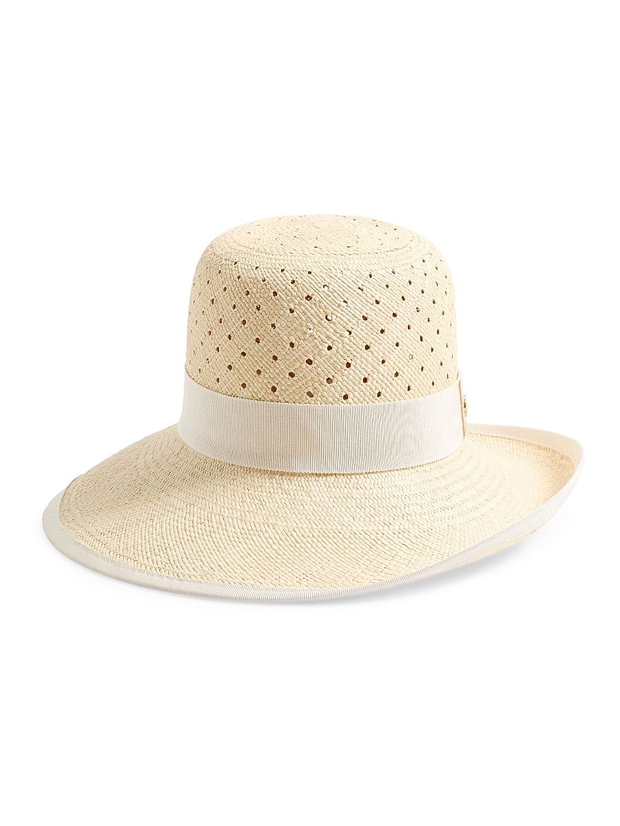 Women's VLogo Signature Hat in Perforated Panama - Natural - Size Small
