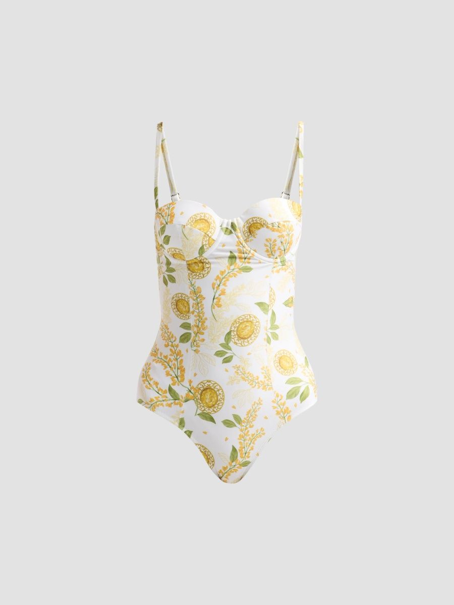 Verandah Women's Bejewelled Corset One-Piece Swimsuit - Yellow - Size XS