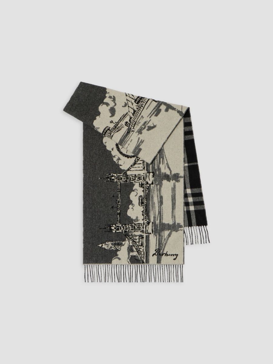 Burberry Women's Bridge Of London Cashmere Scarf - Black