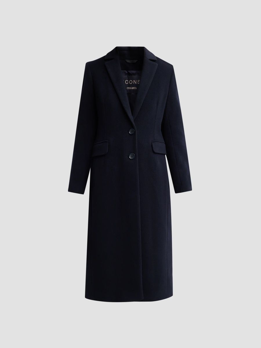 Cinzia Rocca Women's Icons Wool-Blend Longline Coat - Midnight - Size 16