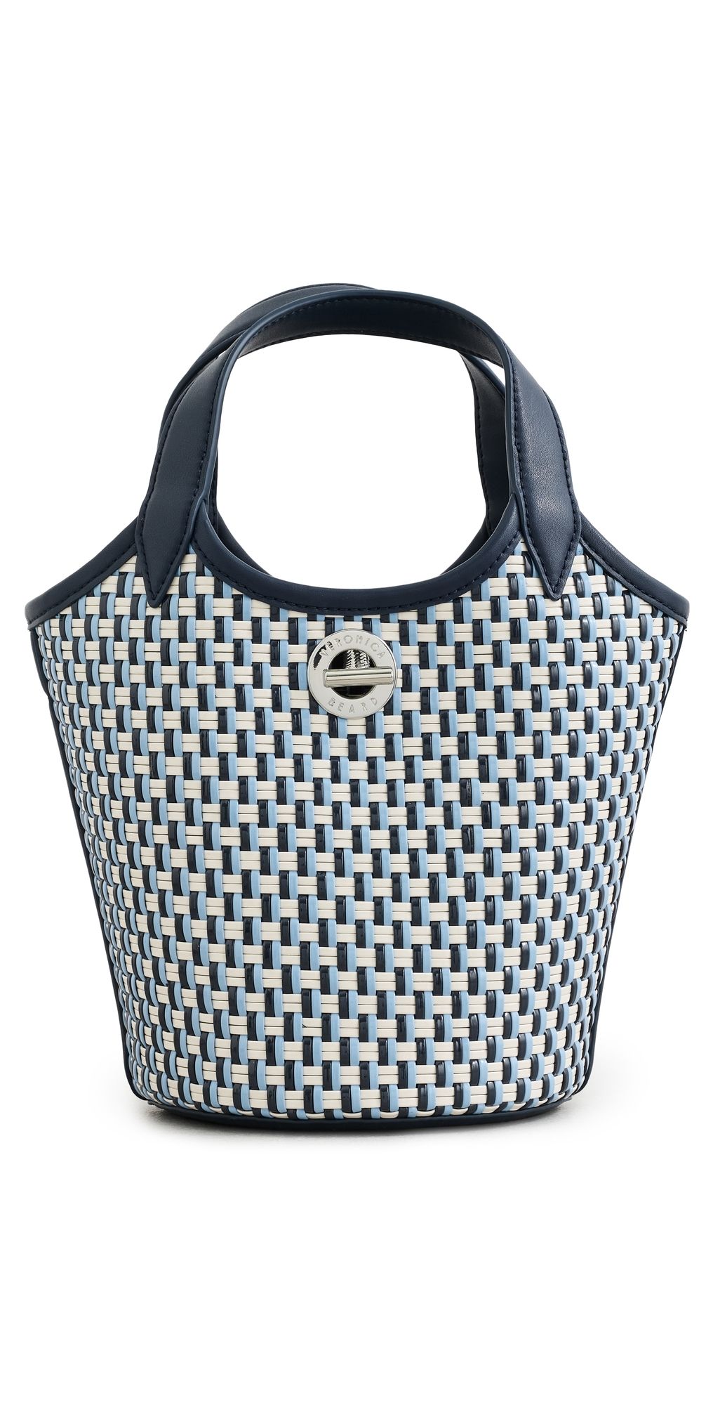 Veronica Beard Woven Anchor Bucket Bag Navy Multi One Size