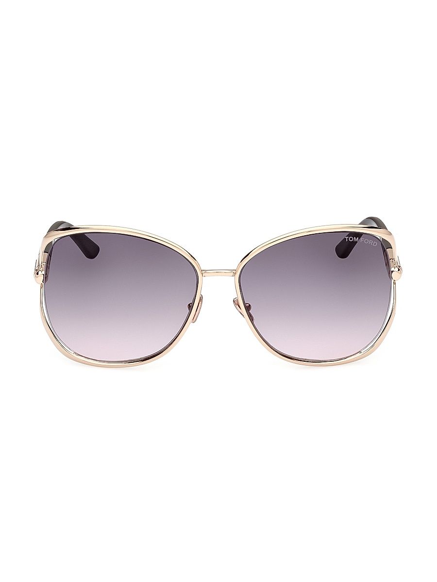 Women's Marta 62MM Round Sunglasses - Rose Gold Black Gradient