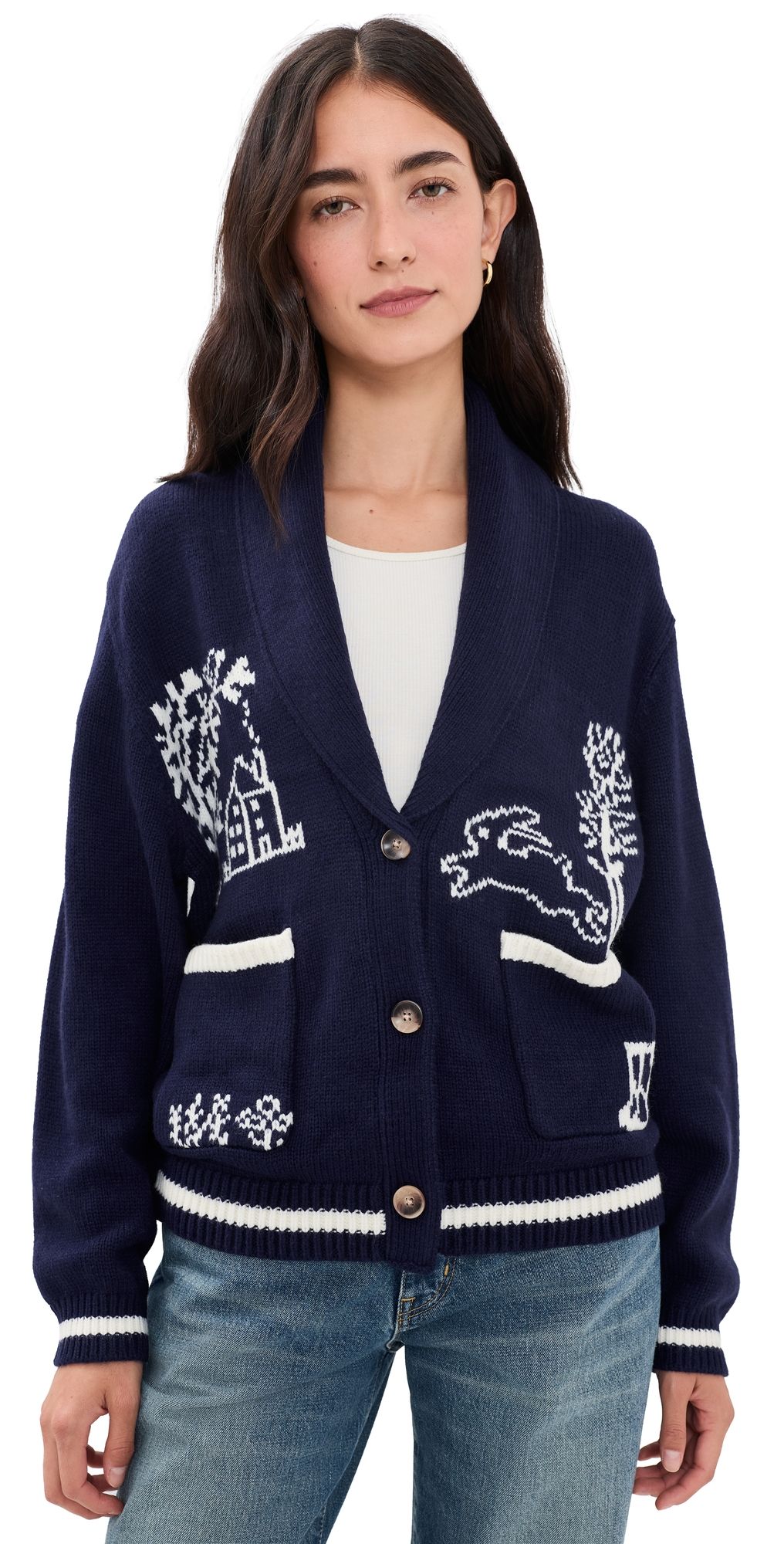 ASTR the Label Ayleen Cardigan Navy XS