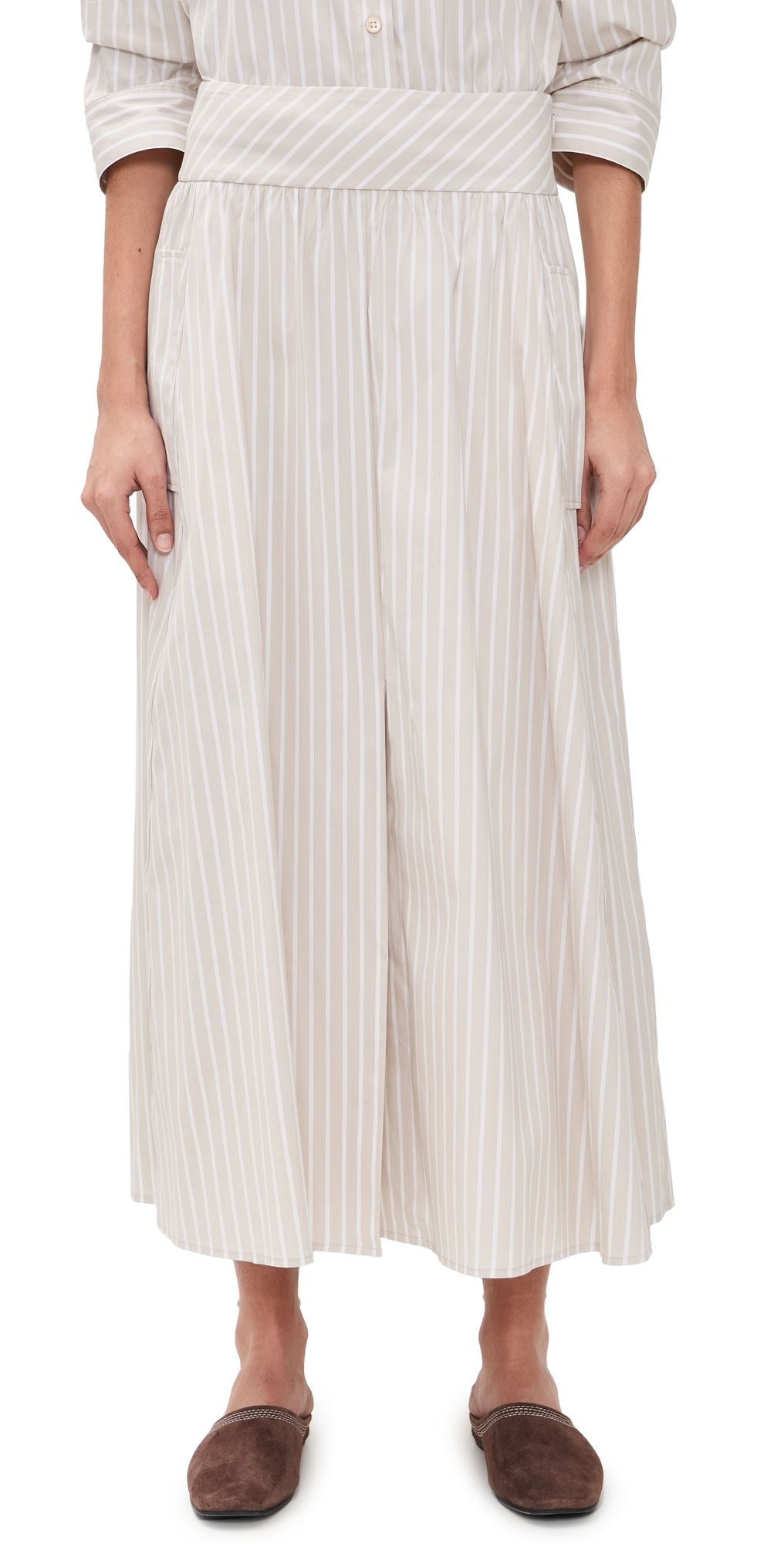 Theory A-Line Stripe Skirt Sand Multi 6