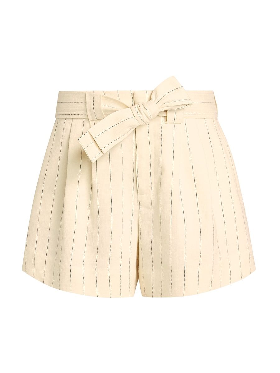 Women's Dempsey Striped Shorts - Cream Black Stripe - Size 10