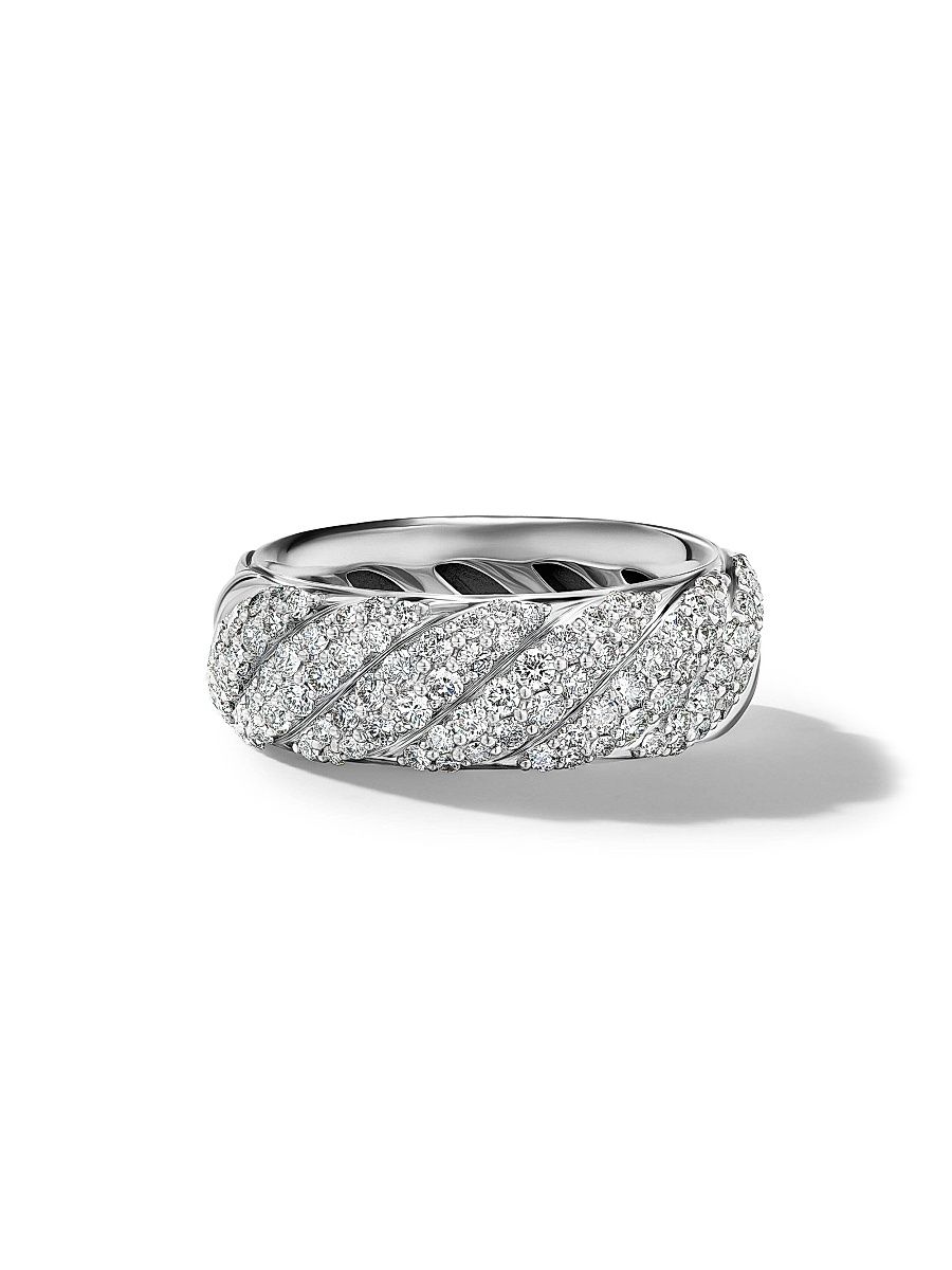 Women's Sculpted Cable Band Ring in Sterling Silver - Silver - Size 7