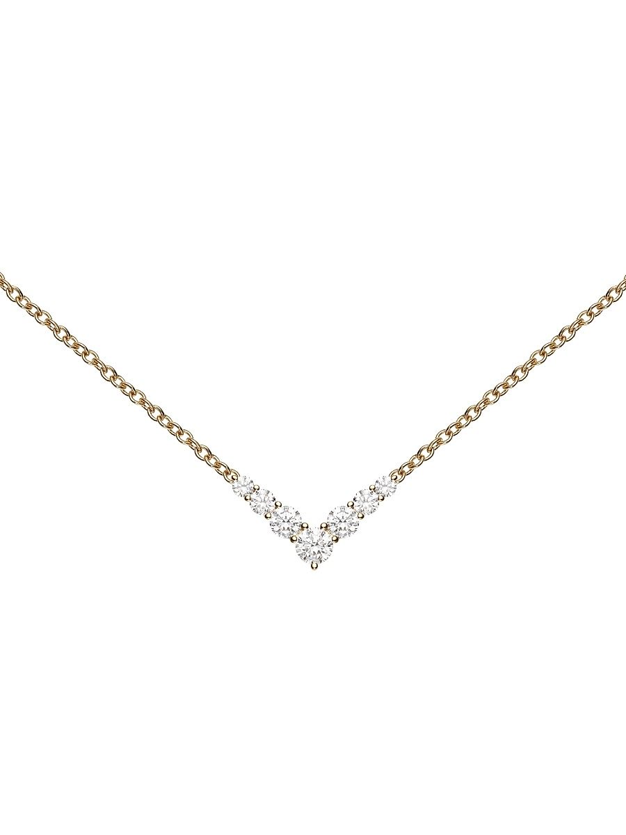 Women's Aria Mini V-Shaped 18K Yellow Gold & 0.58 TCW Diamond Necklace - Yellow Gold