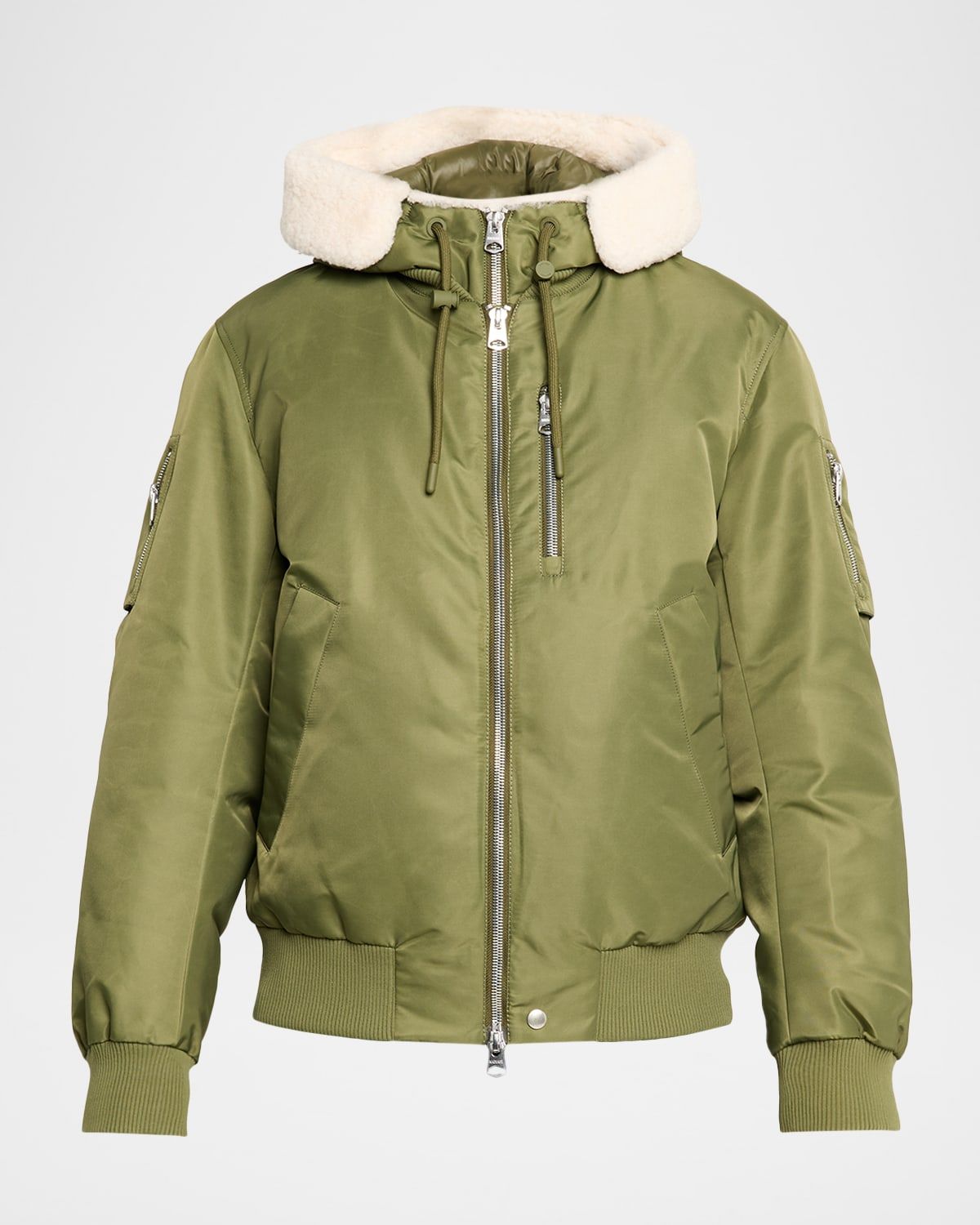 Men & apos;s August Bomber Jacket with Shearling-Trimmed Hood