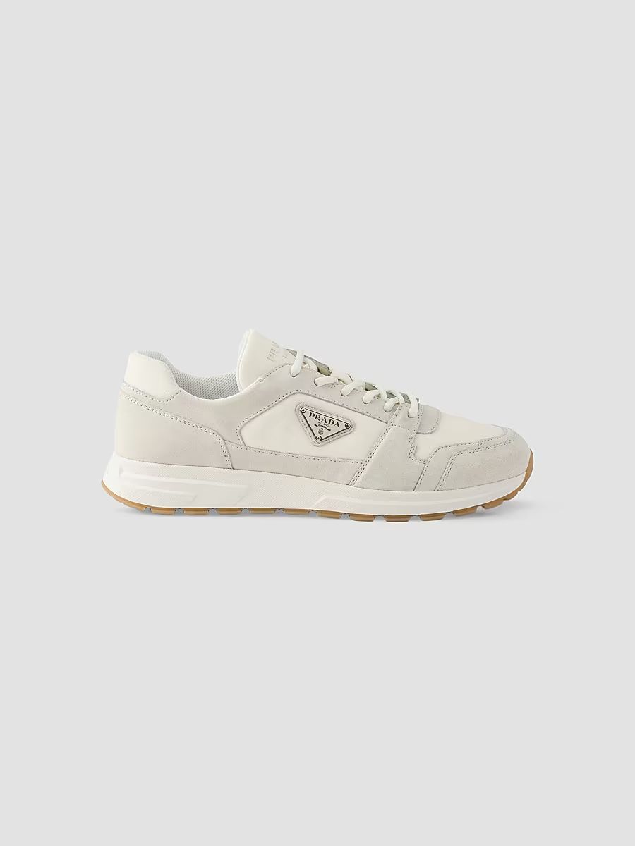 Men's Prax Suede and Re-Nylon Sneakers - Off White - Size 7.5