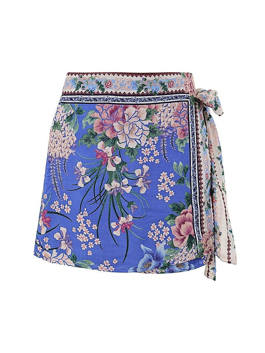 Women's Ziara Ivy Floral Mini Wrap Skirt - Size Small
