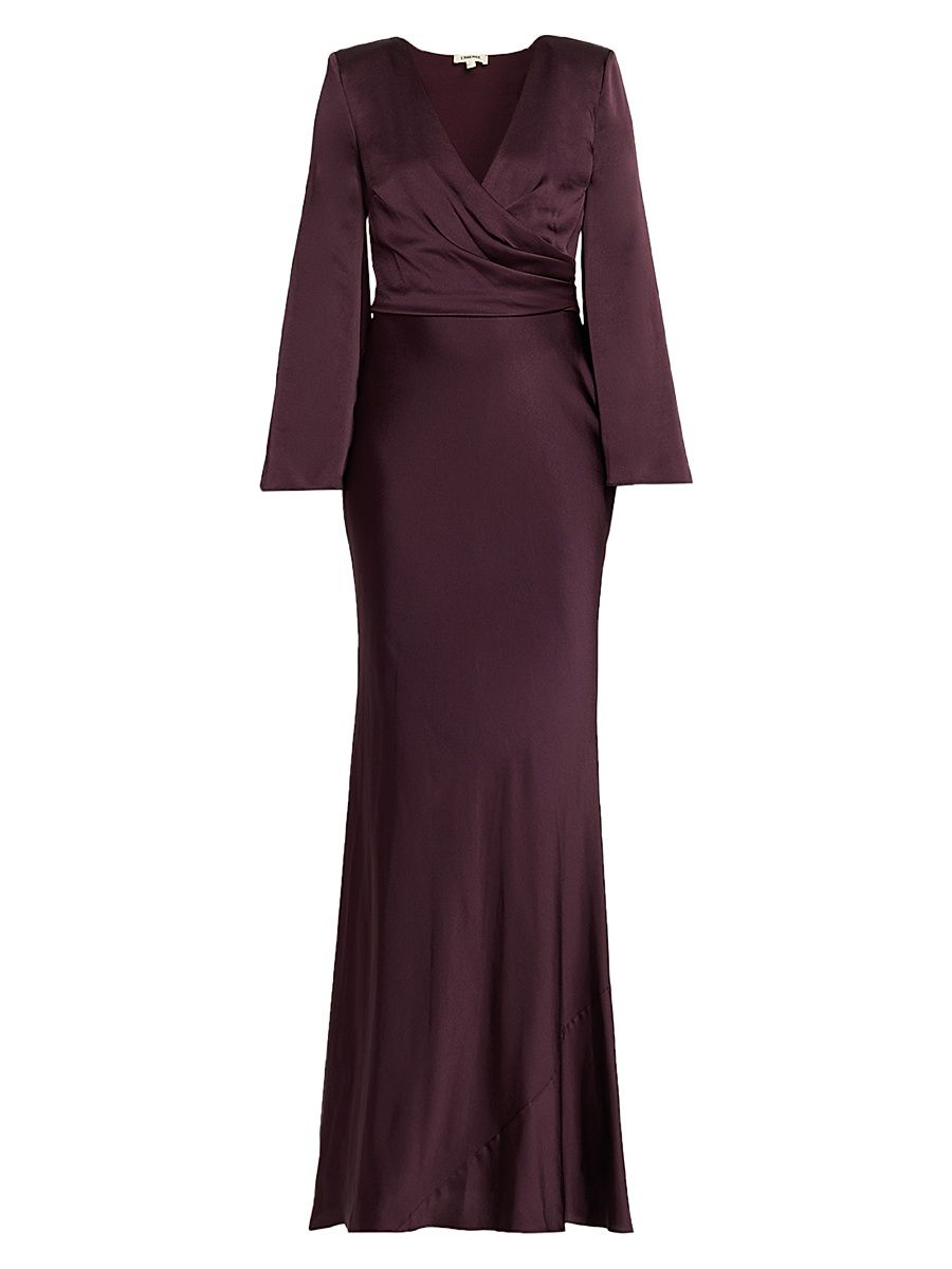 Women's Manon Satin Maxi Dress - Dark Malbec - Size 2
