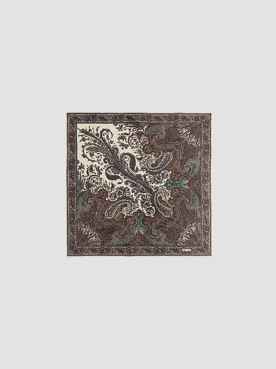 Ralph Lauren Collection Women's Paisley Silk Scarf - Cream Multi