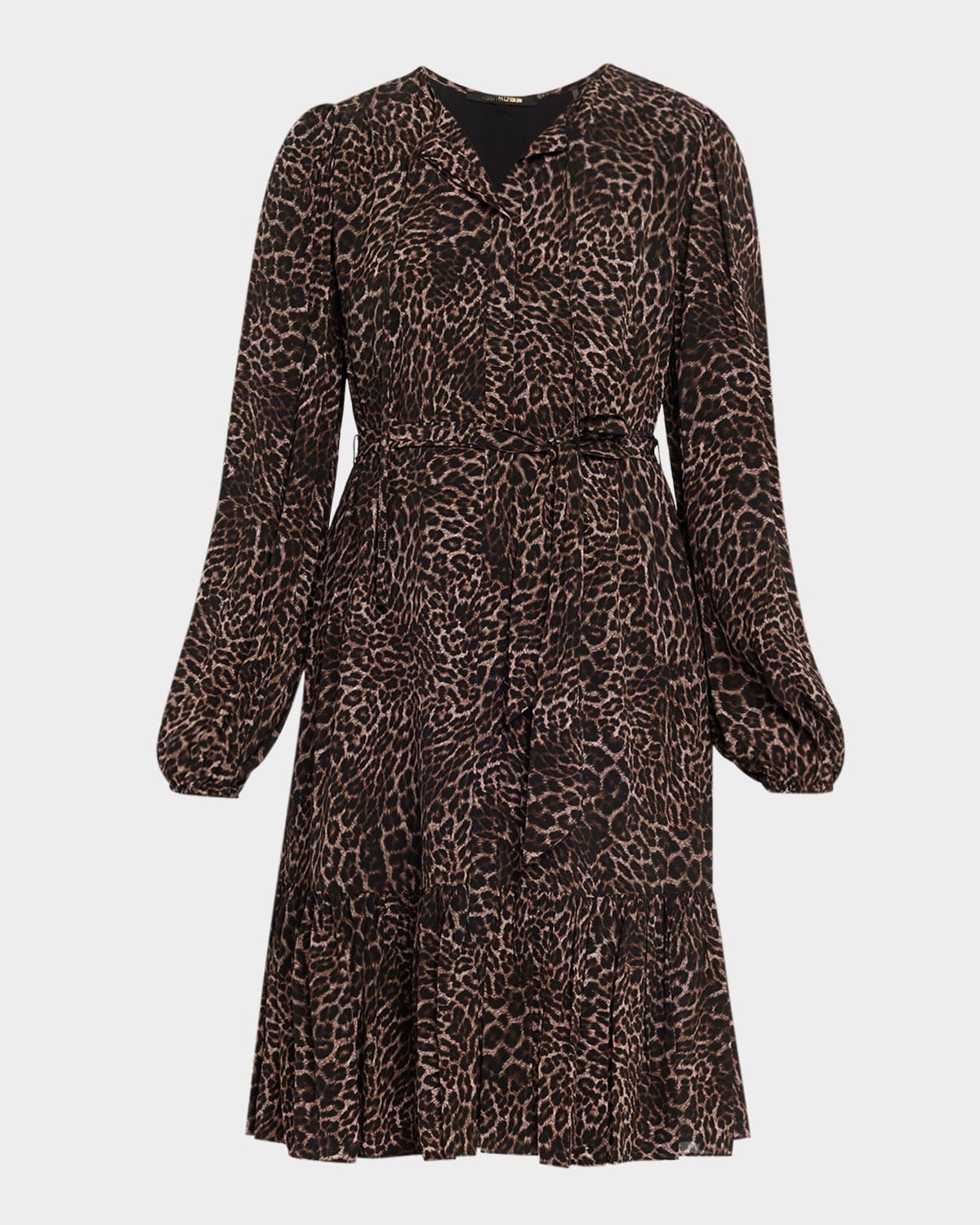 Cheryl Leopard-Print Viscose Midi Dress