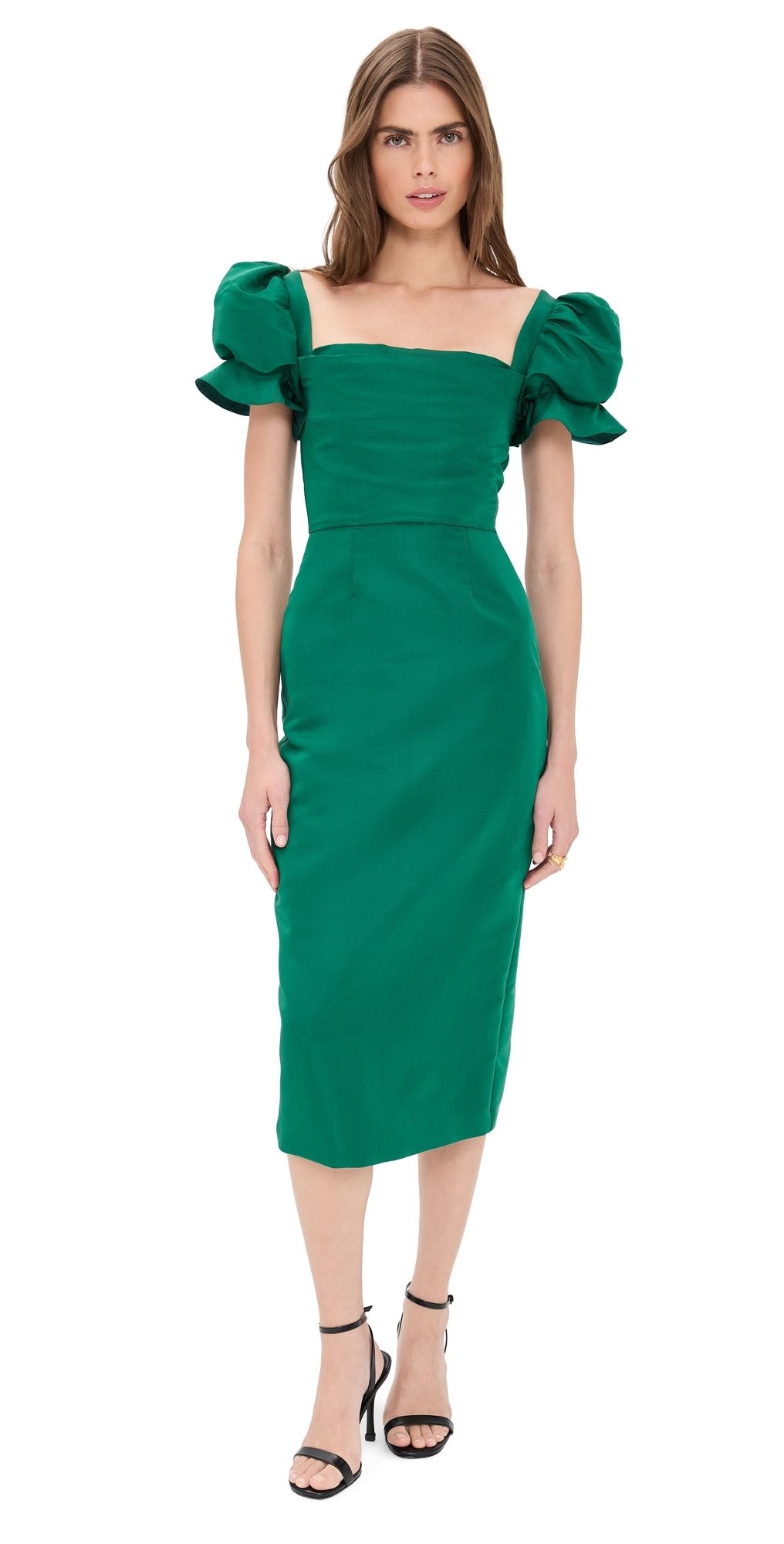 Damaris Bailey Rose Silk Dress Green XS