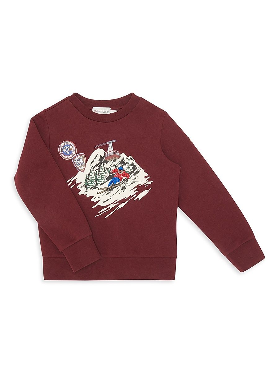 Little Boy's & Boy's Crew Neck Sweatshirt - Burgundy - Size 12