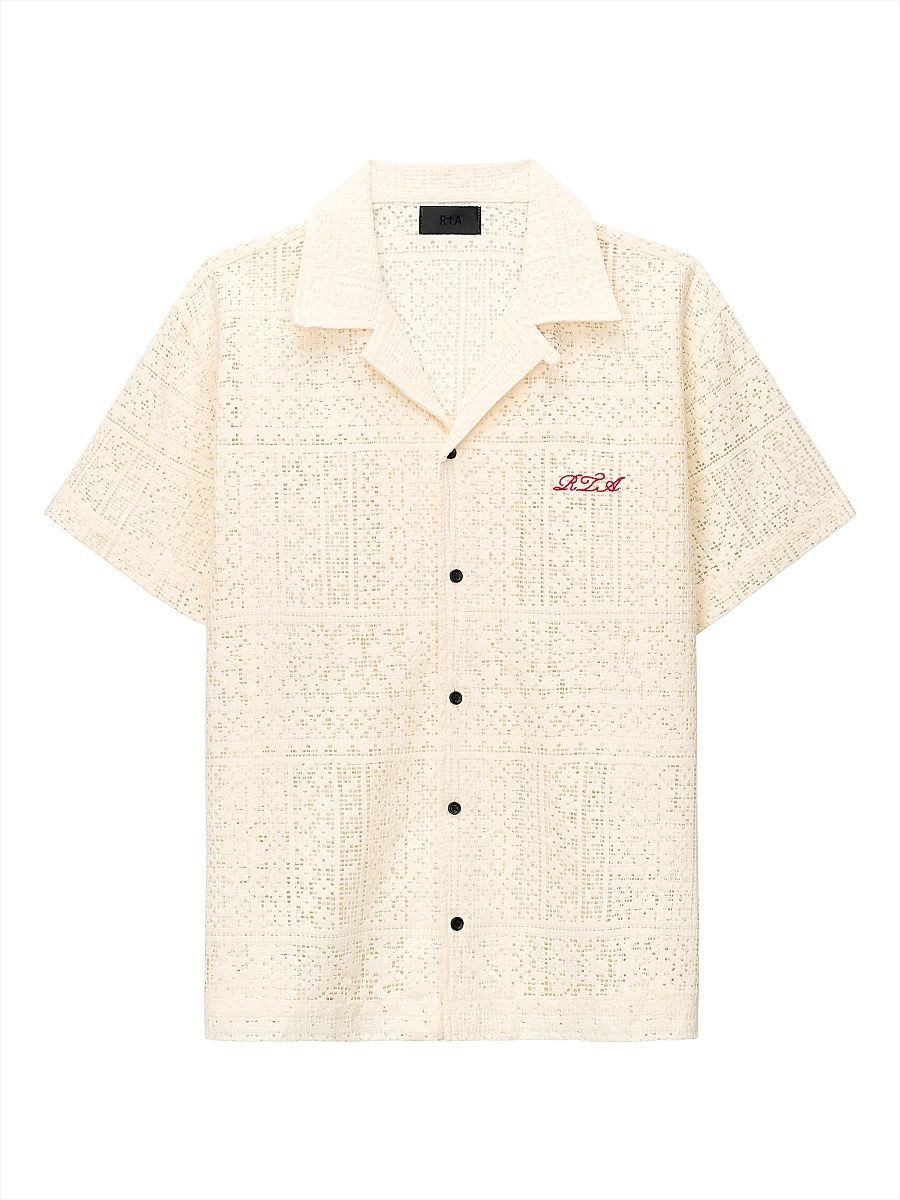 Men's Chaparral Nathan Cotton-Blend Oversized Camp Shirt - Sand - Size XXL
