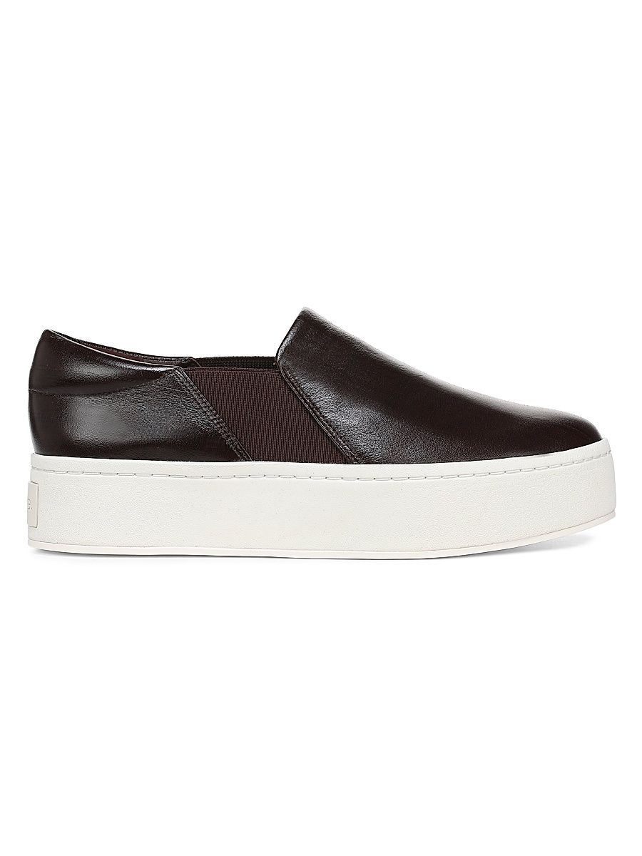 Women's Warren Leather Slip-On Platform Sneakers - Ganache - Size 13